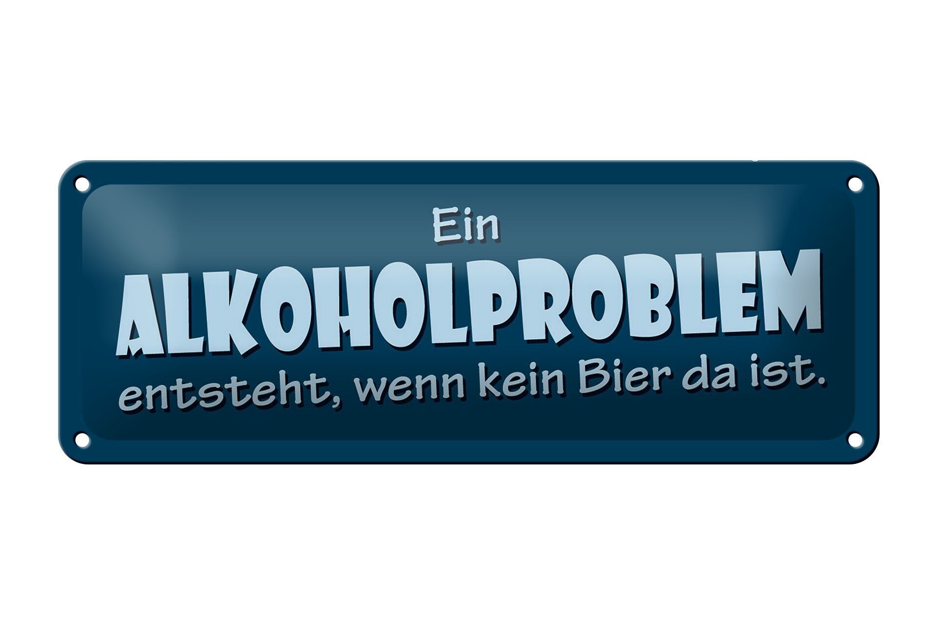 Cartel de chapa cerveza 27x10cm Surge un problema en la decoración