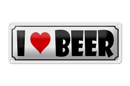 Blechschild Spruch 27x10cm Bier I Love Beer Dekoration