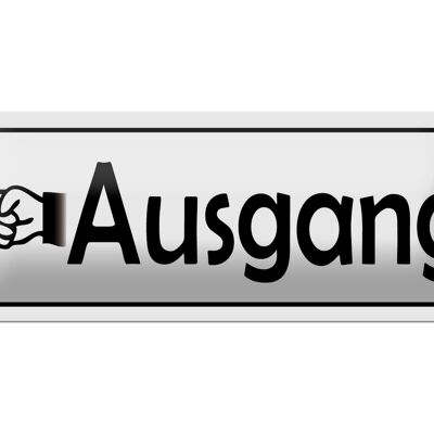 Blechschild Ausgang links 27x10cm Exit Wegweiser in weis