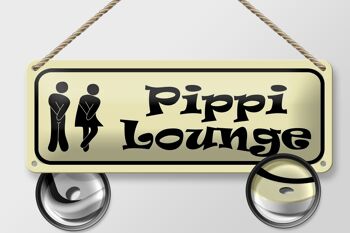 Plaque en tôle Pippi Lounge 27x10cm, décoration de toilettes 2