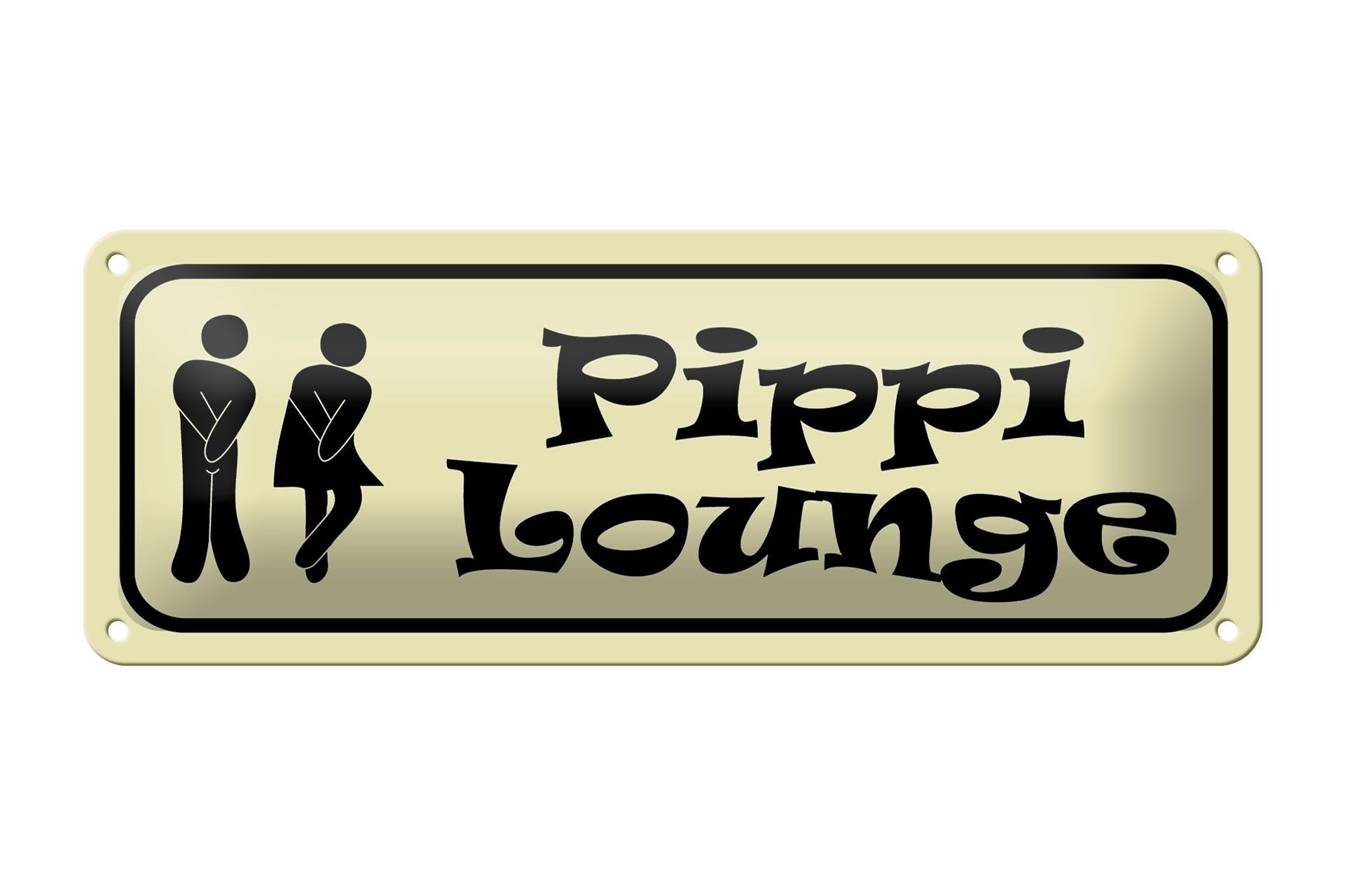 Tin sign Pippi Lounge 27x10cm toilet WC loo decoration
