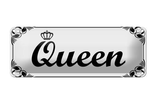 Blechschild Spruch 27x10cm Queen mit Krone Dekoration