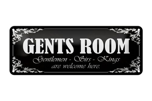 Blechschild Gents Room 27x10cm Gentlemen girls Kings Dekoration