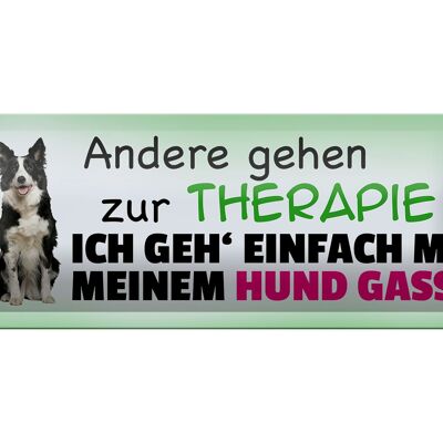 Blechschild Spruch 27x10cm ich gehe mit meinem Hund Gassi Dekoration