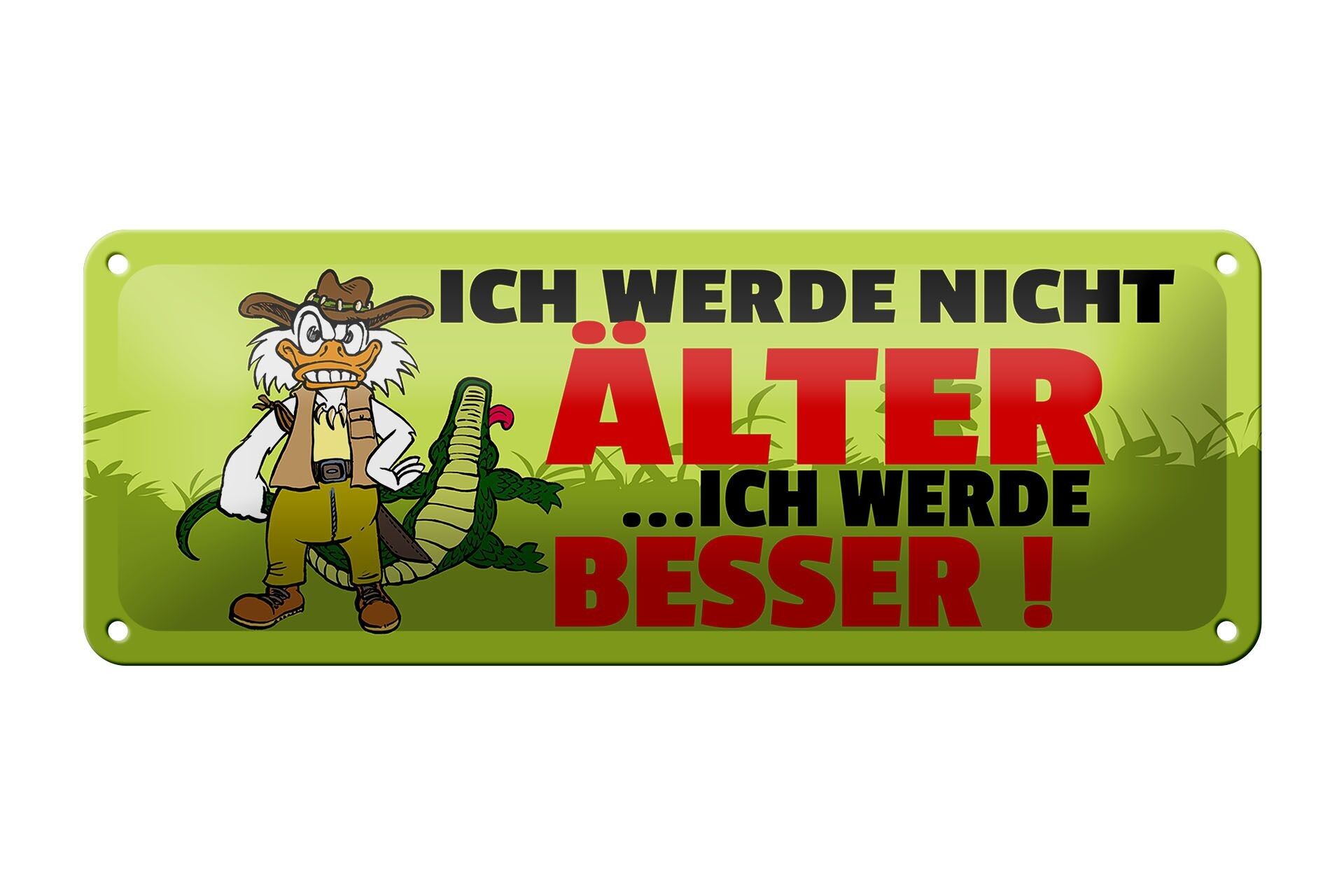 Blechschild Spruch 27x10cm Ich werde nicht älter ich werde besser Dekoration
