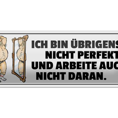 Blechschild Spruch 27x10cm ich bin übrigens nicht perfekt Dekoration