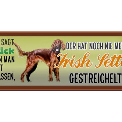 Blechschild Spruch 27x10cm Irish Setter Hund gestreichelt Dekoration