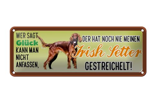 Blechschild Spruch 27x10cm Irish Setter Hund gestreichelt Dekoration