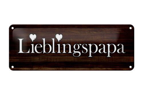 Blechschild Spruch 27x10cm Lieblingspapa Papa Herz Familie Dekoration