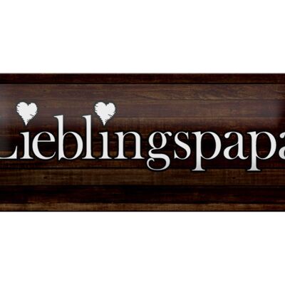 Blechschild Spruch 27x10cm Lieblingspapa Papa Herz Familie Dekoration