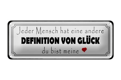 Blechschild Spruch 27x10cm Jeder andere Definition Glück Dekoration