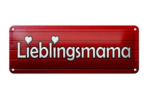 Blechschild Spruch 27x10cm Lieblingsmama Mama Herz Familie Dekoration