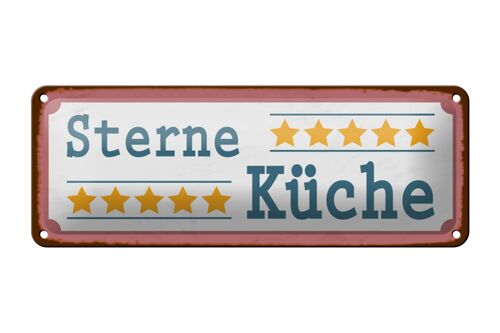 Blechschild Spruch 27x10cm 5 Sterne Küche Dekoration