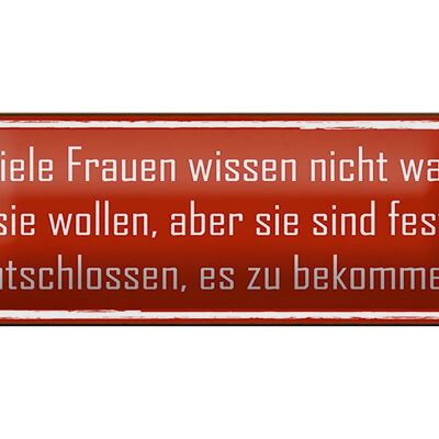 Blechschild Spruch 27x10cm Frauen sind fest entschlossen Dekoration