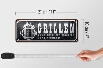 Plaque en tôle indiquant 27x10cm Griller sans bière est une décoration possible 4