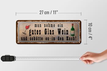 Plaque en tôle disant 27x10cm prends un bon verre de vin et décoration 4