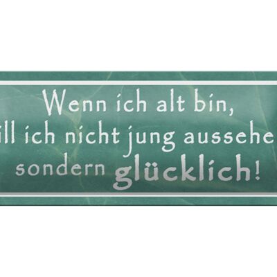 Blechschild Spruch 27x10cm wenn ich alt bin will nicht jung Dekoration