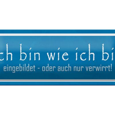 Blechschild Spruch 27x10cm ich bin wie ich bin eingebildet Dekoration