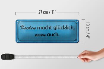 Panneau en étain disant 27x10cm La cuisine vous rend heureux de manger, décoration 4