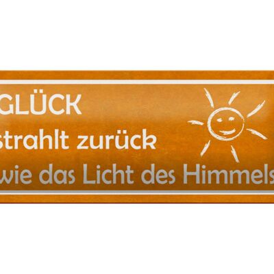 Letrero de chapa que dice 27x10cm La felicidad brilla como decoración luminosa