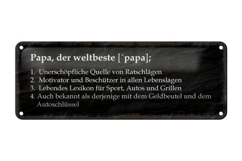 Blechschild Spruch 27x10cm Papa der weltbeste Beschützer Dekoration