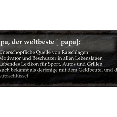 Cartel de chapa con texto "Papá, el mejor protector del mundo", 27x10cm