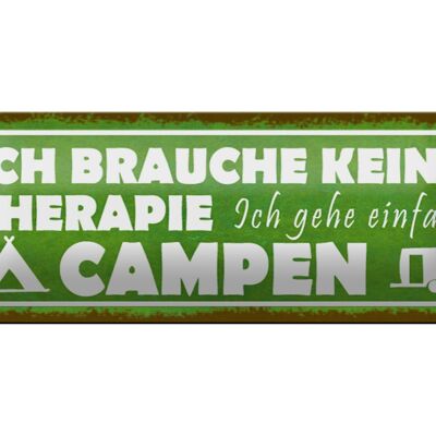 Blechschild Spruch 27x10cm Camping ich gehe einfach campen Dekoration