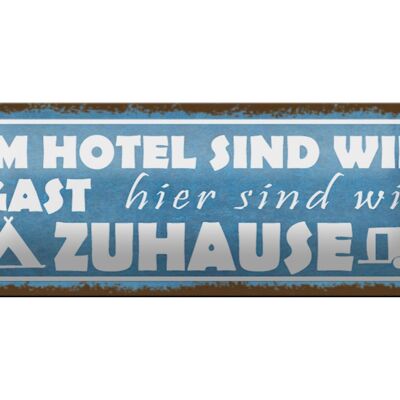 Metal sign saying 27x10cm Camping here we are at home decoration