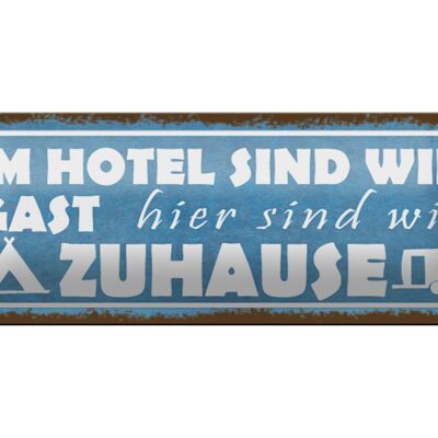 Blechschild Spruch 27x10cm Camping hier sind wir zuhause Dekoration