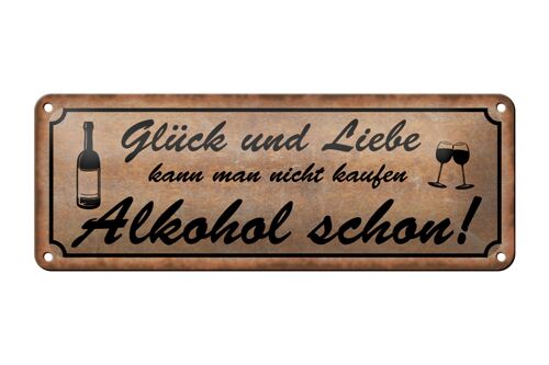 Blechschild Spruch 27x10cm Glück Liebe nicht kaufen Dekoration