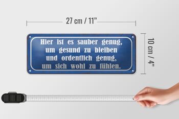 Plaque en tôle disant 27x10cm ici assez propre pour une décoration saine 4