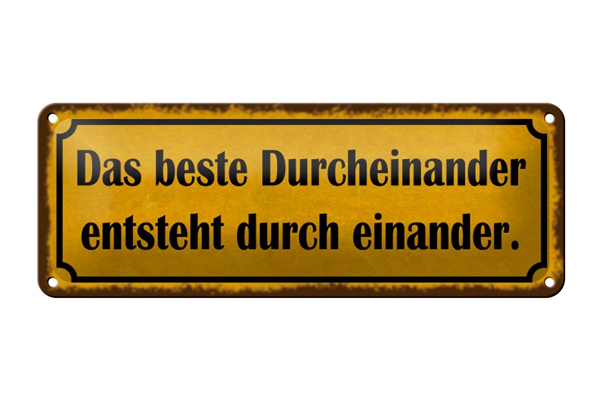 Targa in metallo con scritta 27x10 cm il miglior disordine è la decorazione