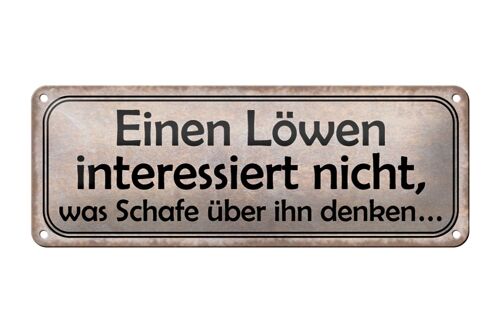 Blechschild Spruch 27x10cm Löwen interessiert Schafe nicht Dekoration