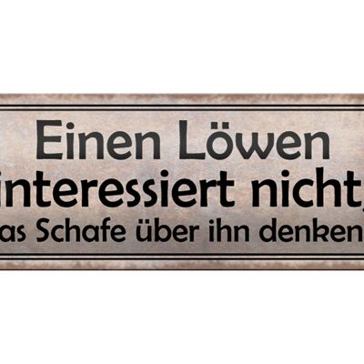 Blechschild Spruch 27x10cm Löwen interessiert Schafe nicht Dekoration