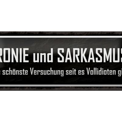 Blechschild Spruch 27x10cm Ironie und Sarkasmus Dekoration