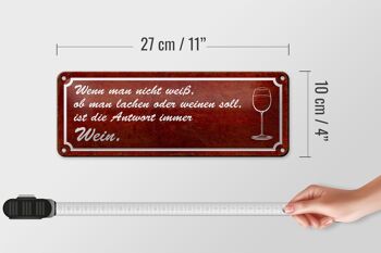 Plaque en étain disant 27x10cm si vous ne savez pas répondre, décoration de vin 4