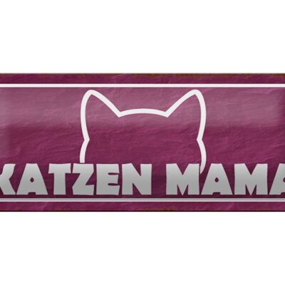 Blechschild Spruch 27x10cm Katzen Mama Dekoration