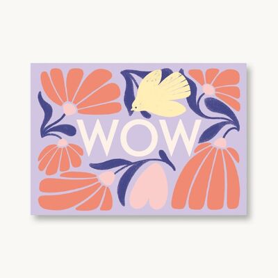 Postcard WOW floral pattern