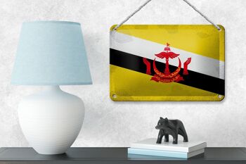 Drapeau en étain du Brunei, 18x12cm, drapeau du Brunei, décoration Vintage 4