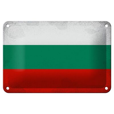 Letrero de hojalata Bandera de Bulgaria, 18x12cm, bandera de Bulgaria, decoración Vintage