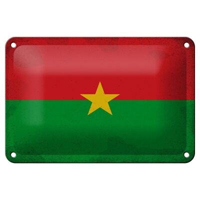 Drapeau en étain du Burkina Faso, 18x12cm, décoration Vintage