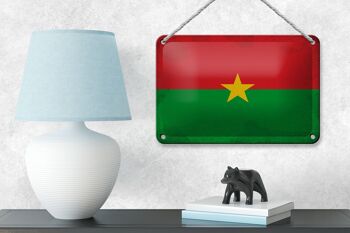 Drapeau en étain du Burkina Faso, 18x12cm, décoration Vintage 4