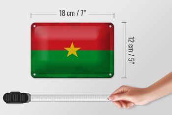 Drapeau en étain du Burkina Faso, 18x12cm, décoration Vintage 5