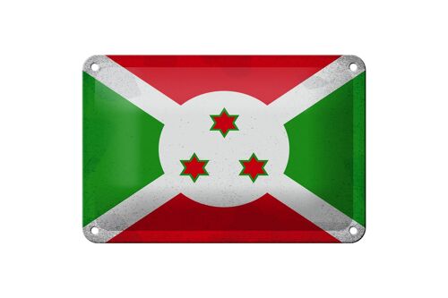 Blechschild Flagge Burundi 18x12cm Flag of Burundi Vintage Dekoration