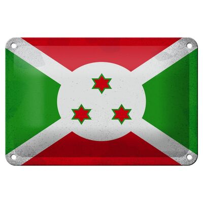 Blechschild Flagge Burundi 18x12cm Flag of Burundi Vintage Dekoration