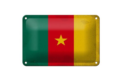 Blechschild Flagge Kamerun 18x12cm Flag of Cameroon Vintage Dekoration