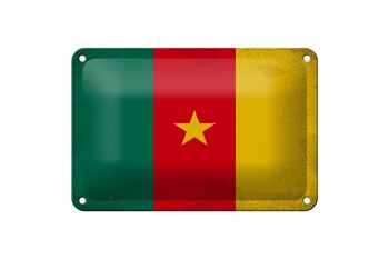 Drapeau du Cameroun en étain, 18x12cm, décoration Vintage 1