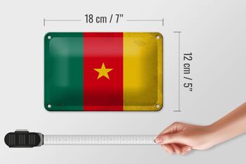 Drapeau du Cameroun en étain, 18x12cm, décoration Vintage 5