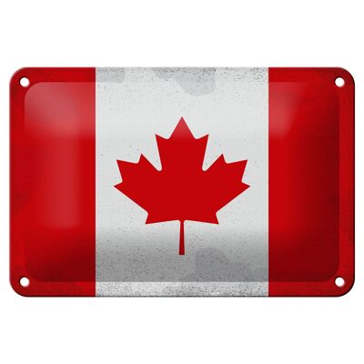 Cartel de chapa con bandera de Canadá, 18x12cm, bandera de Canadá, decoración Vintage