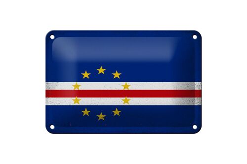 Blechschild Flagge Kap Verde 18x12cm Cape Verde Vintage Dekoration